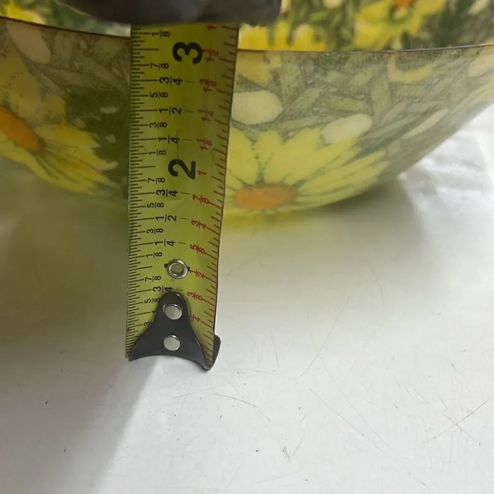 MCM Mid Century Fiberglass Bowl Diameter Daisy Daisies Size 11” x 3”